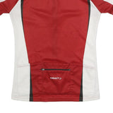 CRAFT Mens Red & White Cycling Jersey L Short Sleeve 1/4 Zip Sports Shirt