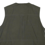 BIG JOS Mens Green Cotton Blend Utility Vest L Cotton Blend Plain Outdoor Zip