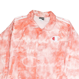 CHAMPION Womens Coral Polyester Coach Jacket XL Printed Logo Zip