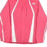 THE NORTH FACE Womens Pink & White Outdoor Jacket M Polyester Blend Zip Hooded