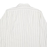 DI CARINO Mens White & Black Striped Shirt L Cotton Blend Casual Smart