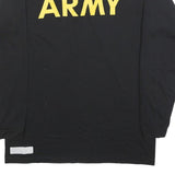 Mens Black Army Graphic Long Sleeve Crew Neck Cotton Blend T-Shirt L