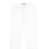 MICHAEL KORS Mens Cotton Blend White Slim Straight Trousers W32 L34 Smart Casual