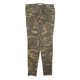 CLOCKHOUSE Mens Cotton Blend Slim Camouflage Trousers W32 L30 Cargo Pocket Zip