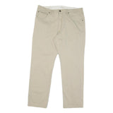 LEE Mens Regular Fit Beige Cotton Blend Trousers W36 L29 Classic Zip Closure