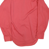 Mens Red Plain Cotton Blend Shirt M Classic Fit Button Collar Long Sleeve