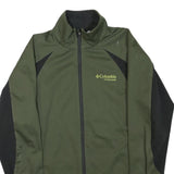 COLUMBIA Mens Green & Black Softshell Jacket S Polyester Blend Zip Outdoor