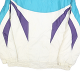 STEEP SLOPES Mens White & Purple & Blue Zip Jacket M Polyester Blend Colourblock