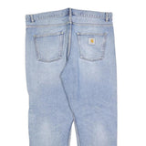 CARHARTT Mens Jeans Blue Regular Straight Denim Light W40 L30 Zip Casual Wear
