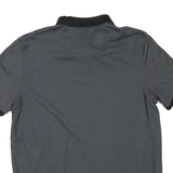 CALVIN KLEIN Mens Black & Grey Short Sleeve Polo Shirt L Cotton Blend Casual