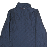 TOMMY HILFIGER Womens Blue Quilted Jacket S Polyester Zip Casual Lightweight