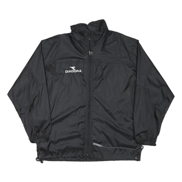 DIADORA Mens Black Polyester Blend Zip Up Jacket M Sportswear Casual