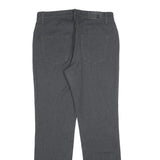 TRUSSARDI Womens Regular Grey Cotton Blend Trousers W30 L30 Zip Closure Classic