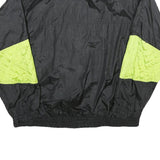SPORT ESSENTIALS Womens Black & Neon Lightweight Nylon Zip Jacket L Retro