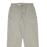 CARHARTT Mens Relaxed Beige Workwear Casual Trousers W30 L31 Zip Closure