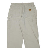 CARHARTT Mens Relaxed Beige Workwear Casual Trousers W30 L31 Zip Closure