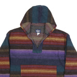 WOOLRICH Womens Multi Colour Striped Pullover Hoodie XL Wool Blend Hooded