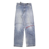 M DIA Womens Regular Blue Denim Rinse Jeans W28 L32 Embroidered Logo Cotton