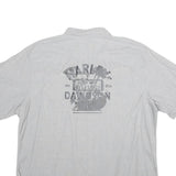 HARLEY DAVIDSON Mens Grey Cotton 2XL Short Sleeve Shirt Motorcycle Logo Casual