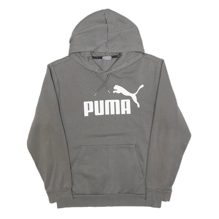 PUMA Mens Grey Pullover Hoodie S Cotton Blend Casual Sportswear