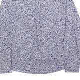 CARHARTT Womens Blue & White Floral Cotton Blend Shirt S Button Down Collar Long