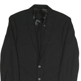Mens Black Classic Jacket M Polyester Blend Plain Button Closure Formal Wear