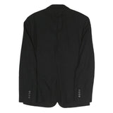 Mens Black Classic Jacket M Polyester Blend Plain Button Closure Formal Wear