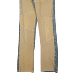 MOGUL Womens Jeans Beige & Blue Regular Straight Denim Cotton Blend W26 L32