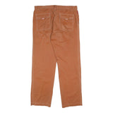 ALBERTO Mens Cotton Blend Brown Regular Fit Trousers W37 L32 Casual Zip Closure