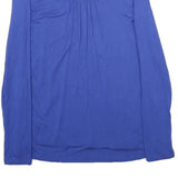 JOULES Womens Blue Long Sleeve Round Neck Tie Back Top UK 8 Viscose Blend