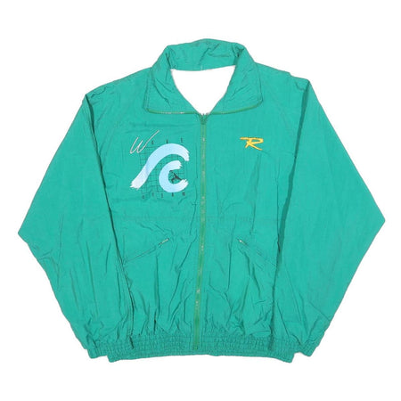 ROSSIGNOL Mens Green Nylon Jacket M Plain Zip Casual Sportswear