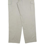 Mens Beige Cotton Blend Regular Fit Cargo Trousers W36 L32 Zip Closure Utility