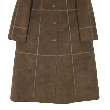 SMARTI Womens Brown Button Jacket L Polyester Blend Plain Stylish Detail