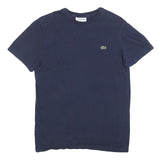 LACOSTE Mens Navy Blue Classic T-Shirt S Short Sleeve Crew Neck Cotton Blend