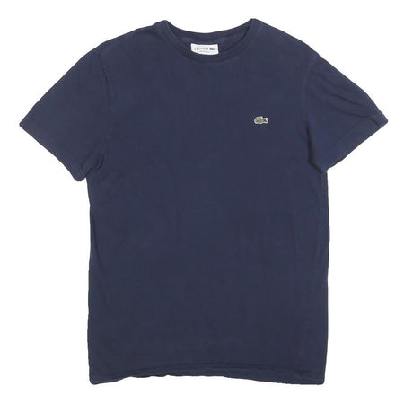 LACOSTE Mens Navy Blue Classic T-Shirt S Short Sleeve Crew Neck Cotton Blend