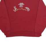 JERZEES Mens Red Angels Embroidered Crew Neck L Cotton Blend Sweatshirt
