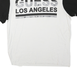 GUESS Womens White & Black Los Angeles Graphic T-Shirt 2XL Short Sleeve Crew