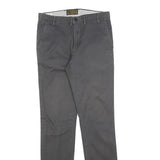 RIFLE Womens Cotton Blend Grey Slim Straight Trousers W30 L32 Stylish
