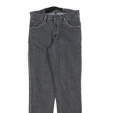 Black Slim Mens Jeans Cotton Blend Denim W32 L34 Stitch Detail Zip Closure