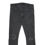 LEVI'S 510 Mens Jeans Black Slim Skinny Denim Medium W34 L27 Ripped Detail