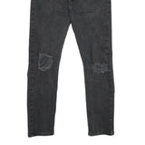 LEVI'S 510 Mens Jeans Black Slim Skinny Denim Medium W34 L27 Ripped Detail