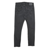 LEVI'S 510 Mens Jeans Black Slim Skinny Denim Medium W34 L27 Ripped Detail