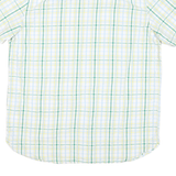 TIMBERLAND Mens White Green & Yellow Check Shirt Short Sleeve L Casual Summer