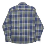 WRANGLER Mens Blue & Green Check Shirt XL Cotton Blend Classic Casual