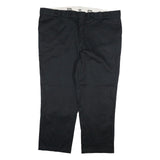 DICKIES Mens Cotton Blend Black Regular Fit Straight Leg Trousers W48 L29