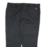 DICKIES Mens Cotton Blend Black Regular Fit Straight Leg Trousers W48 L29