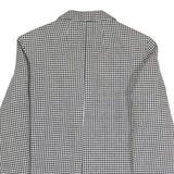 Womens Black & White Houndstooth Button Jacket S Polyester Blend Classic