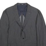 JOOP! Mens Grey & White Pinstripe Classic Cotton Blend Jacket L Button Pattern