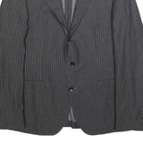 JOOP! Mens Grey & White Pinstripe Classic Cotton Blend Jacket L Button Pattern