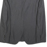 JOOP! Mens Grey & White Pinstripe Classic Cotton Blend Jacket L Button Pattern